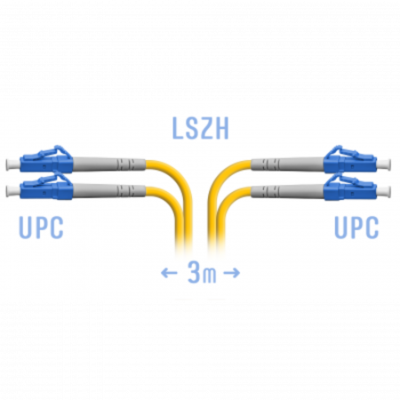 Патчкорд оптический LC/UPC SM Duplex  3 метра