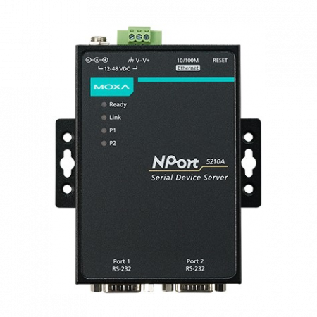 Nport 5210A 2-портовый усовершенствованный асинхронный сервер RS-232 в Ethernet MOXA