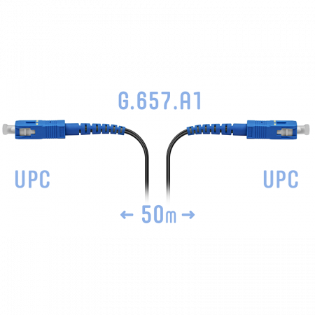 Патчкорд оптический FTTH SC/UPC, кабель 604-02-01, 50 метров