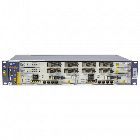 2RU шасси ZTE OLT GPON, 2 слота для установки интерфейсных модулей, 8 GPON портов, DC