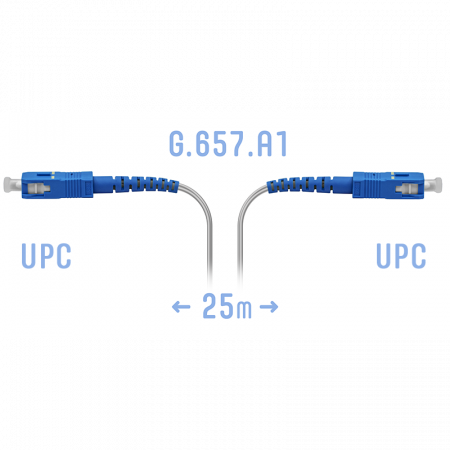 Патчкорд оптический FTTH SC/UPC, кабель 604-02-01W, 25 метров