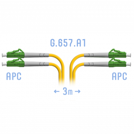 Патчкорд оптический LC/APC SM G.657.A1 Duplex 3 метра