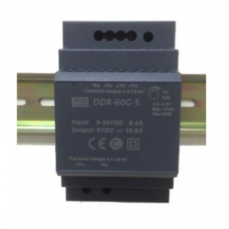 DDR-60G-5, DC/DC преобразователь, 60Вт, вход 9-36В, выход 5В/10,8А Mean Well