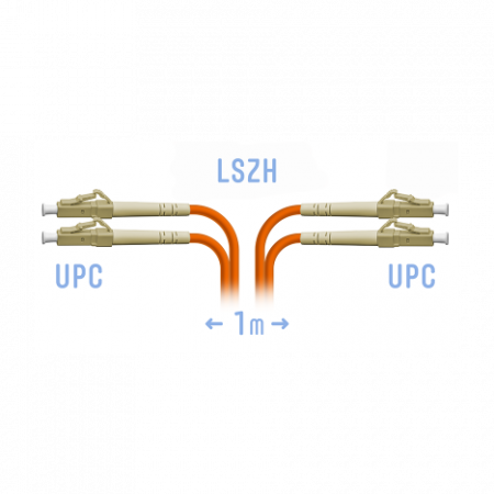 Патчкорд оптический LC/UPC MM (OM2) Duplex 1 метр
