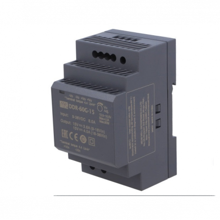DDR-60G-15, DC/DC преобразователь, 60Вт, вход 9-36В,выход 15В/4А Mean Well