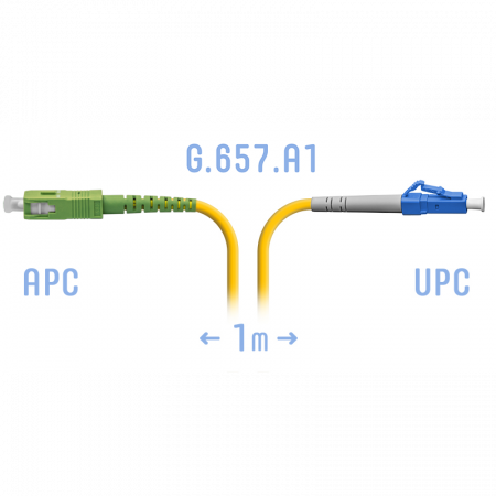 Патчкорд оптический LC/UPC-SC/APC SM G.657.A1 1 метр