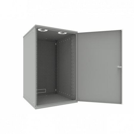 Шкаф телекоммуникационный настенный 18U, 523х600х866мм серия LITE (металлическая дверь)
