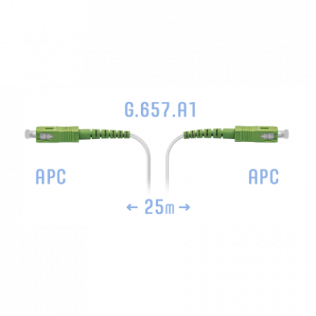 Патчкорд оптический FTTH SC/APC, кабель 604-02-01W, 25 метров