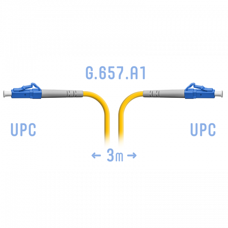 Патчкорд оптический LC/UPC SM G.657.A1 3 метра
