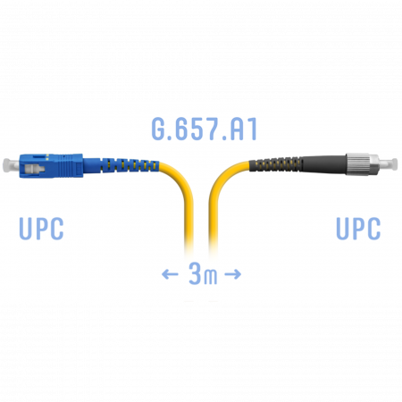 Патчкорд оптический FC/UPC-SC/UPC SM G.657.A1 3 метра