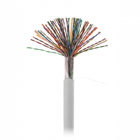 Кабель NETLAN U/UTP 50 пар, Кат.5 (Класс D), 100МГц, одножильный, BC (чистая медь), внутренний, PVC нг(B), серый, 305м