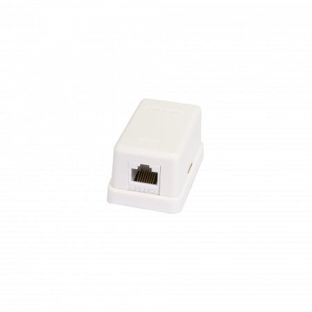 Настенная розетка NETLAN, 1 порт, Кат.5e (Класс D), 100МГц, RJ45/8P8C, 110, T568A/B, неэкранированная, белая, уп-ка 10шт.