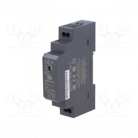 DDR-15L-5, DC/DC преобразователь, 15Вт, вход 18-75В, выход 5В/3А Mean Well