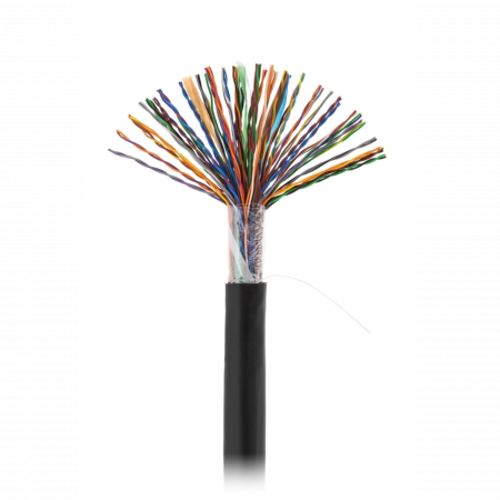 Кабель NETLAN U/UTP 50 пар, Кат.5 (Класс D), 100МГц, одножильный, BC (чистая медь), внешний, PE до -40C, черный, 305м