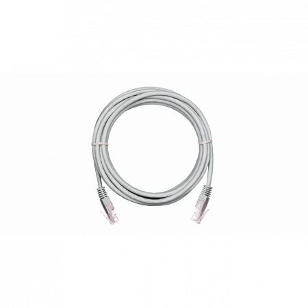 Коммутационный шнур NETLAN U/UTP 4 пары,Кат.5е (Класс D),100МГц, 2хRJ45/8P8C, T568B, заливной, BC (чистая медь), PVC нг(B),серый, 0,3м, уп 10шт