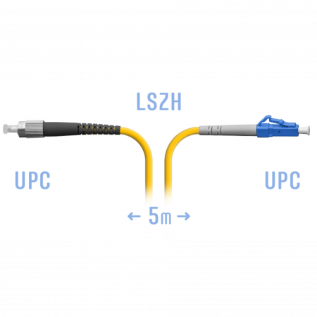 Патчкорд оптический LC/UPC-FC/UPC SM 5метров