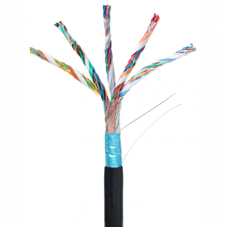 Кабель NETLAN F/UTP 25 пар, Кат.5 (Класс D), 100МГц, одножильный, BC (чистая медь), внешний, PE до -40C, черный, 305м