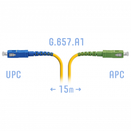 Патчкорд оптический SC/UPC-SC/APC SM G.657.A1 15 метров