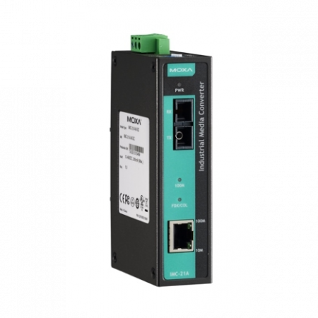 IMC-21A-S-SC Медиаконвертер Ethernet 10/100BaseTX в 100BaseFX (одномодовое оптоволокно) в металлическом корпусе MOXA