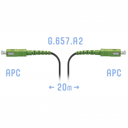 Патчкорд оптический FTTH SC/APC, кабель 604-06-01, 20 метров
