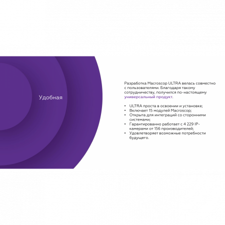 Программное обеспечение MACROSCOP ULTRA, лицензия на работу с 1-й IP камерой