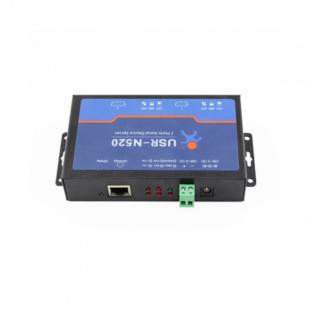 2-портовый конвертер интерфейсов RS232/RS422/RS485 в Ethernet TCP/IP, металл корпус