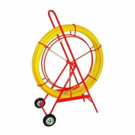 Устройство для затяжки (протяжки) кабеля на тележке, D=11mm, L=150m, цвет - желтый (Россия)