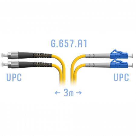 Патчкорд оптический LC/UPC-FC/UPC SM G.657.A1 Duplex 3 метра