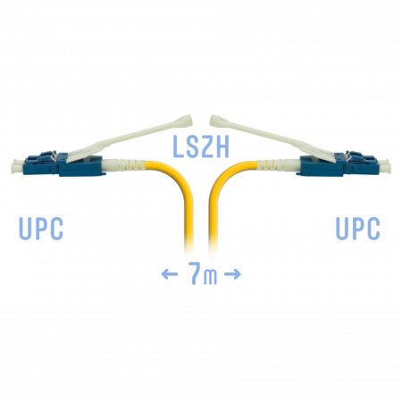 Патчкорд оптический LC/UPC SM Duplex (HD) 7 метров, волокно G.657.A1