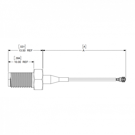 Кабельная сборка SMA Straight Bulk Head Jack-to-MCRF Plug, 1.13mm Cable, Length 150.00mm, 50 Ohms 