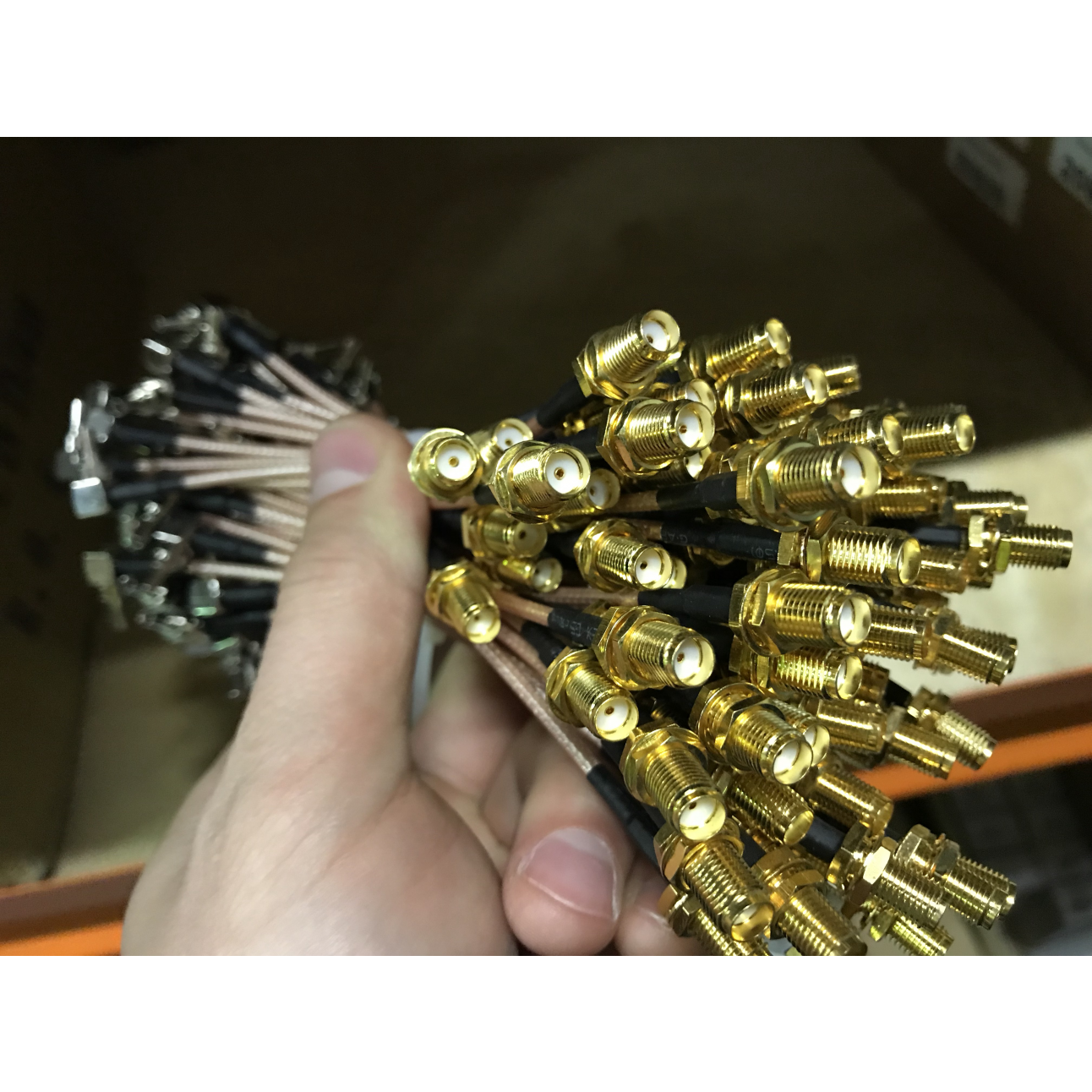 Кабельная сборка 0.15M RG-316U CRC9male(121L) SMAfemale с гайкой(S-231L GGT)