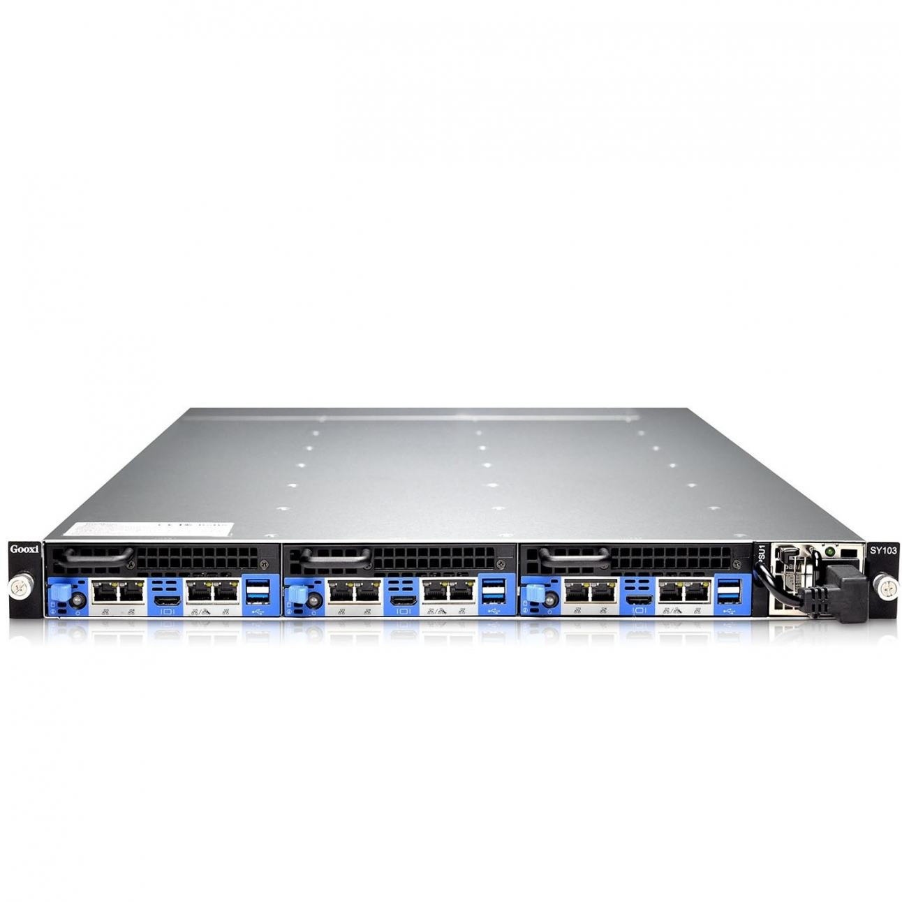 Серверная платформа 1U Barebone ,3*Nodes,6*HDD trays,Single Socket Xeon LGA1150 E3-1200v3/v4MB,500W DELTA PSU,Heatsink,Slide Rail