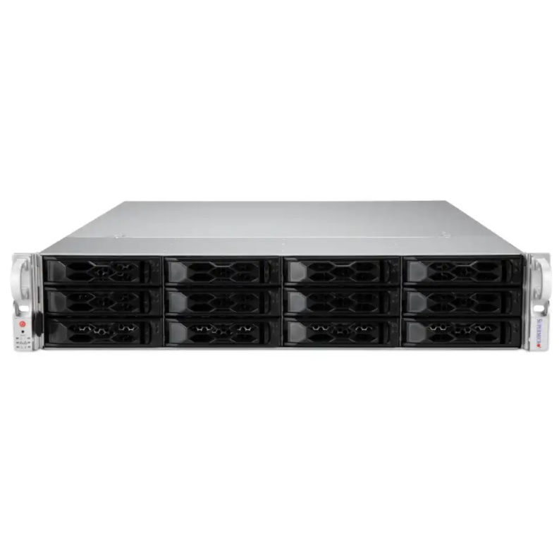 Платформа Supermicro 2U SYS-6129P-ACR12N4G, Два процессора Intel Xeon Scalable, DDR4, 12x3.5 SATA HDD, 2x 25Gb SFP28, до двух графических ускорителей