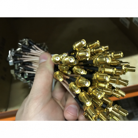 Кабельная сборка 0.15M RG-316U CRC9male(121L) SMAfemale с гайкой(S-231L GGT)