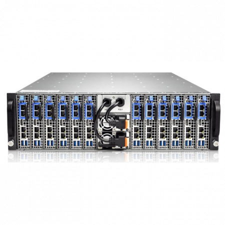 Серверная платформа Gooxi 3U SY312-S24R-G3 12xNode, no CPU(LGA1151)/4*DDR4 ECC UDIMM/ C242 / no HDD(2)LFF/ 4xGE