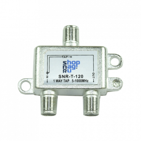 Ответвитель абонентский SNR-T-124, на 1 отвод вносимое затухание IN-TAP 24dB.