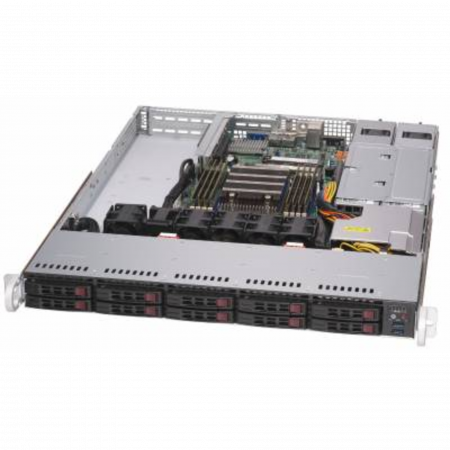 Платформа Supermicro 1U 1114S-WTRT, Один процессор AMD Epyc 7002, DDR4, 10x2,5 HDD SATA, 2x10GBase-T