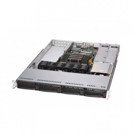 Платформа Supermicro 1U AS-1014S-WTRT, Один процессор AMD Epyc 7002, DDR4, 4x3,5 HDD SATA, 2x10GBase-T